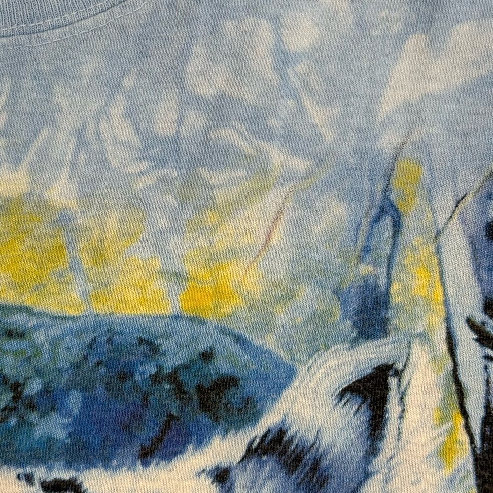 The Mountain Snow Leopard Cub T-Shirt Sz Large VTG Y2K  Tie Dye Wildlife Graphic - Picture 8 of 8
